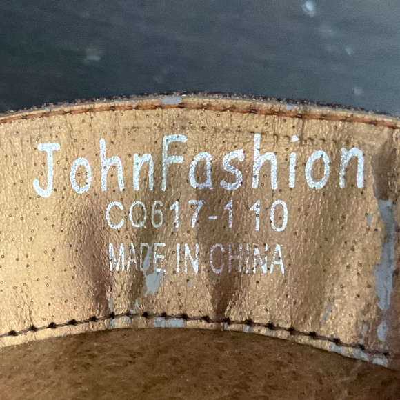 Brown /Cognac John Fashion Sequined Embroidered Pointed Toe Cowboy Boots Sz - Picture 7 of 16